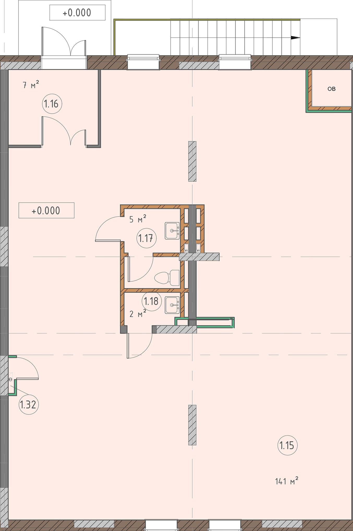 Планировка Офис 1, 154.92 м²