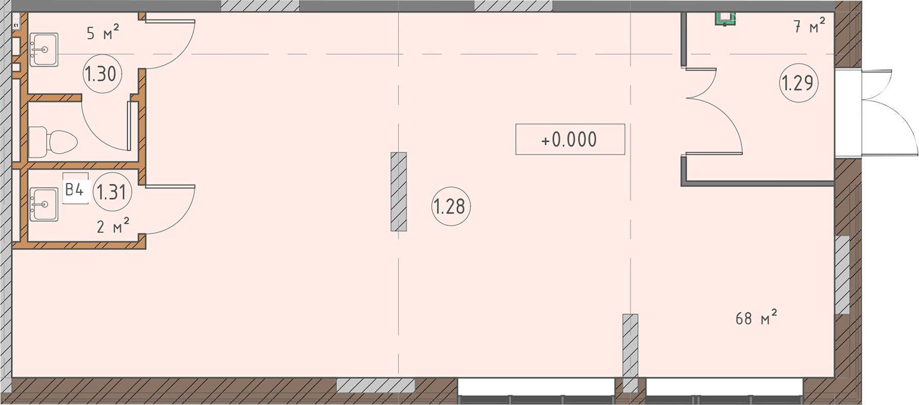 Планировка Офис 4, 81.14 м²